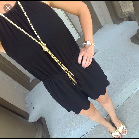 Mossimo Supply Co. Pants - Black romper with tassel waist and skinny straps